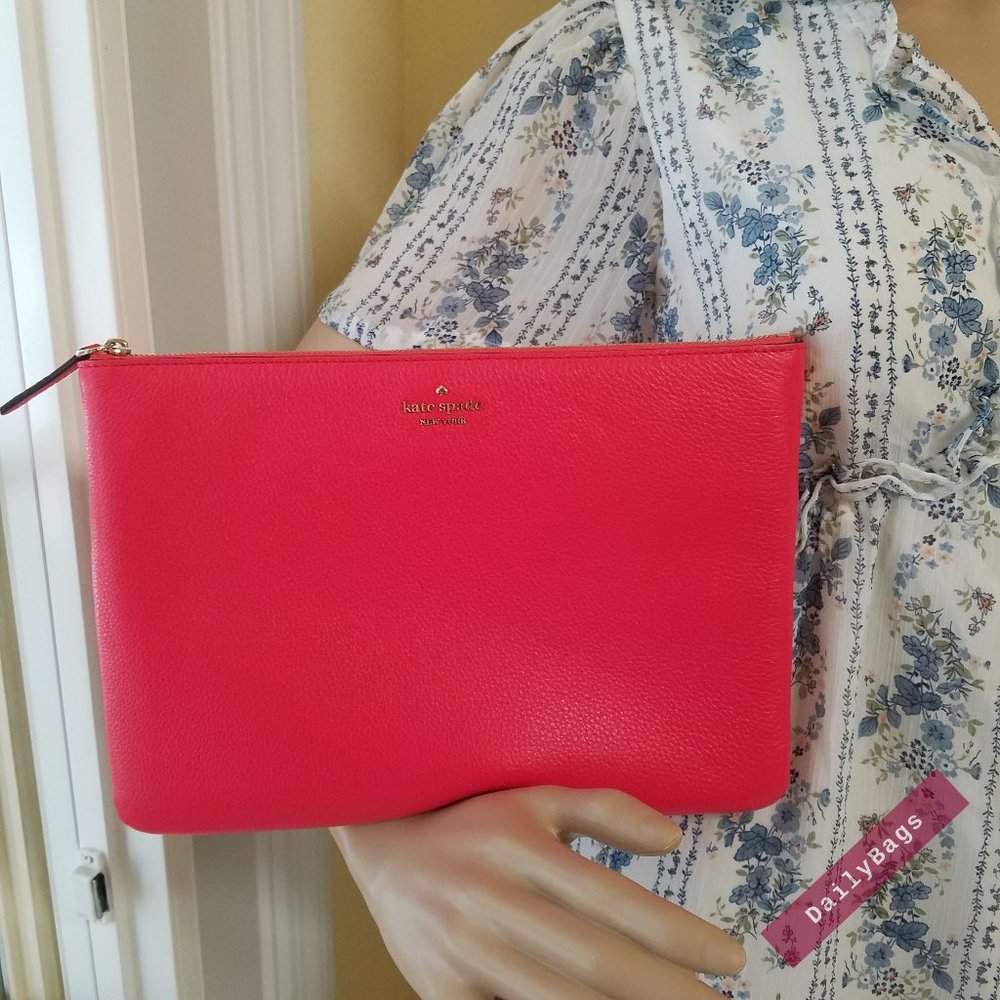 STOPLIGHT LARGE ZIP POUCH KATE SPADE JACKSON NWT
